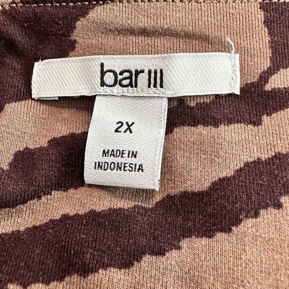 Bar III Sleeveless Dress Stretchy Brown Black Zebra Print Size 2X Classic - Picture 4 of 7